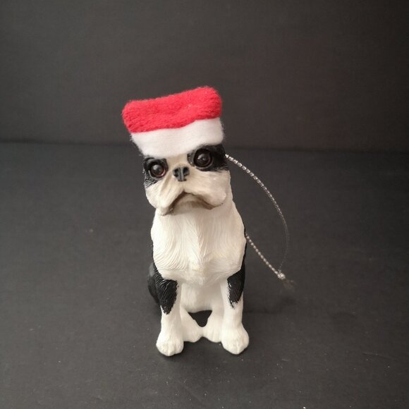 NIB Sandicast Hand Painted & Hand Cast Boston Terrier Christmas Ornament - Picture 2 of 6